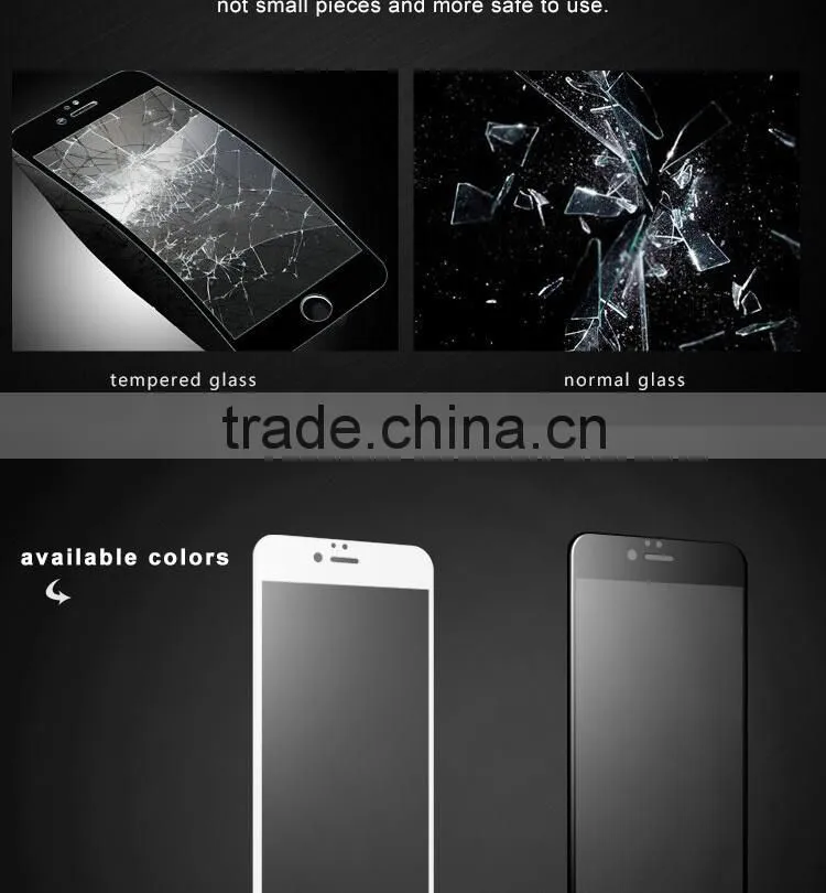 3D curved full screen cover tempered glass screen protector for iPhone 6s, curved edge glass for s6 edge and edge plus