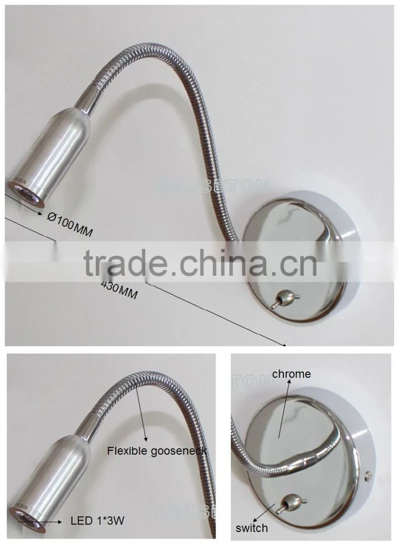 Hotel bedside gooseneck reading lamp led,gooseneck reading lamp led,reading lamp led WL1059