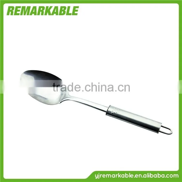 Food safety certification unique handle stainless steel spoon tea spoon wooden spoon