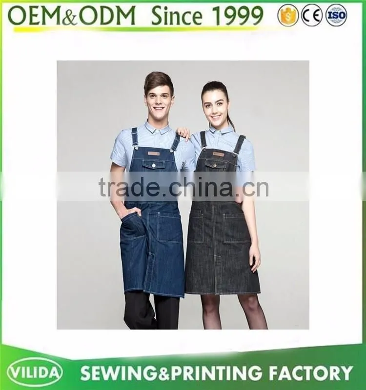Wholesale 2016 Latest Cotton Denim Adult Home Kitchen Apron For Sale