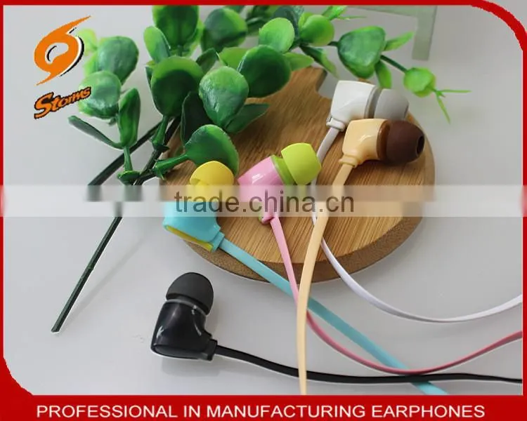 Promotional earbuds ,Flat Cable Earphone.Earphones China Wholesale