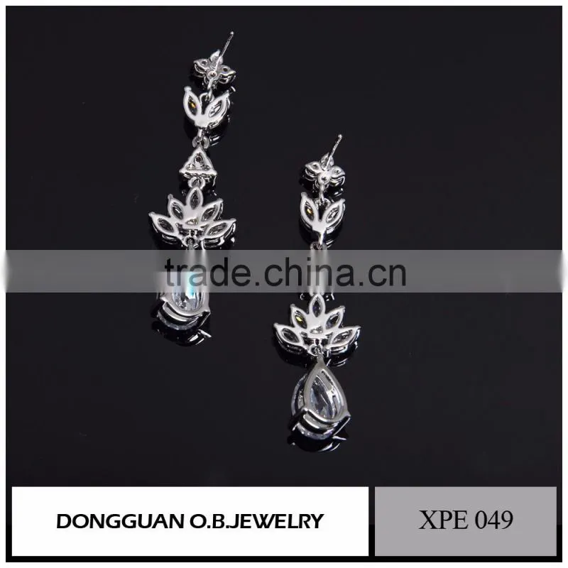 Beautiful sterling silver earring for lady, wholesale bridal jewelry flower earring design