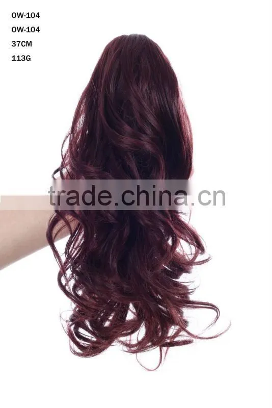 wigs red curly hair ponytail