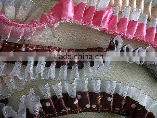wholesale custom design elastic frill ribbon for garment accessories