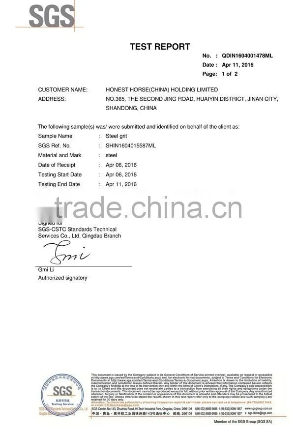 abrasives media Tempered Cast steel grit G120 for sandblasting