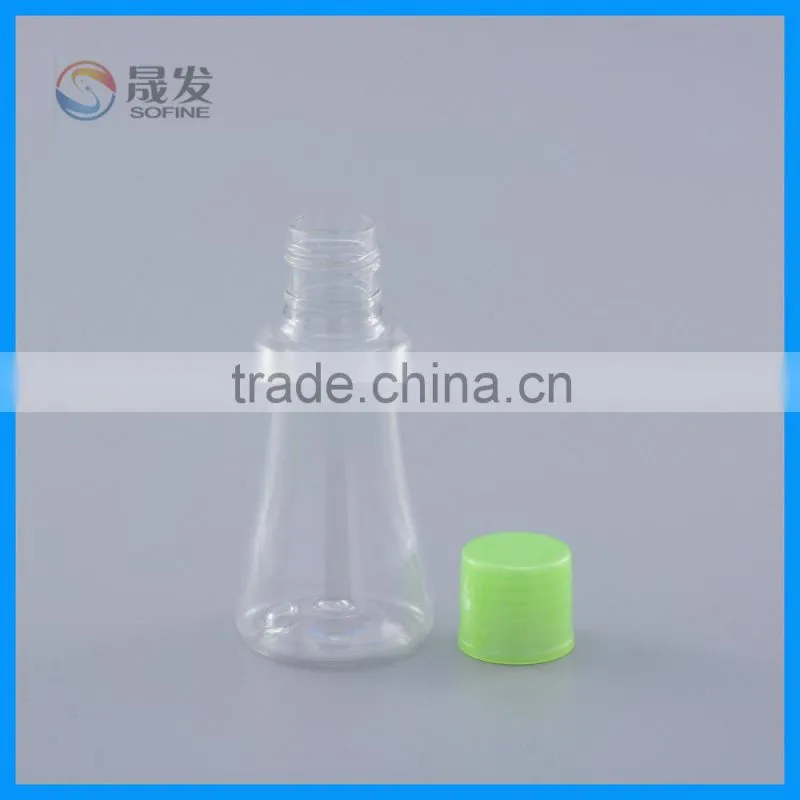 Clear plastic small bottle for cosmetic