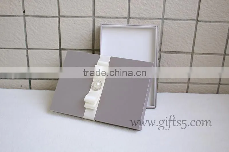 Custom Handmade Luxury wedding invitation box with ribbon