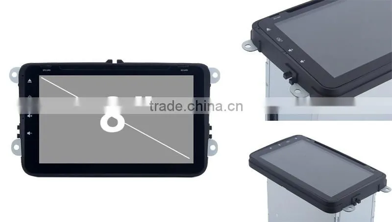 Cheap 8 Inch High quality double din 1024 600 High Resolution car gps dvd player for VW skoda