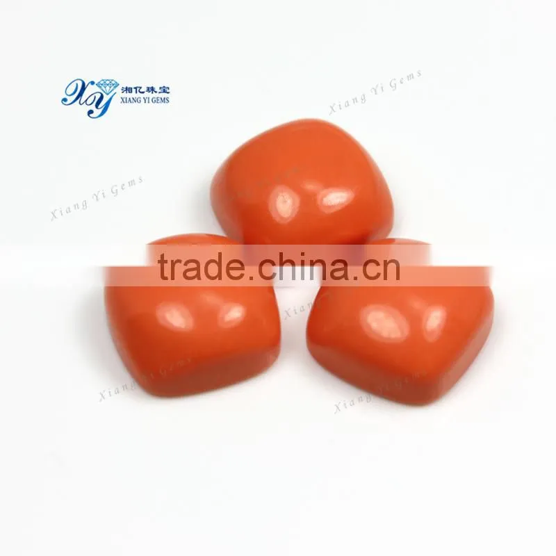 Best Loose Gemstone Wholesale 10x10mm Orange Turquoise Square Cabochon Square Cut Turquoise Stones for Jewelry Making
