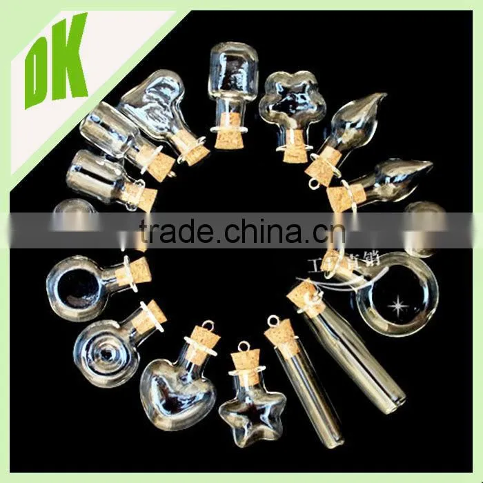 ** bottle jewelry ** miniature bottles, tiny glass bottles, Round Glass Bottle - empty mini 200ml glass bottle