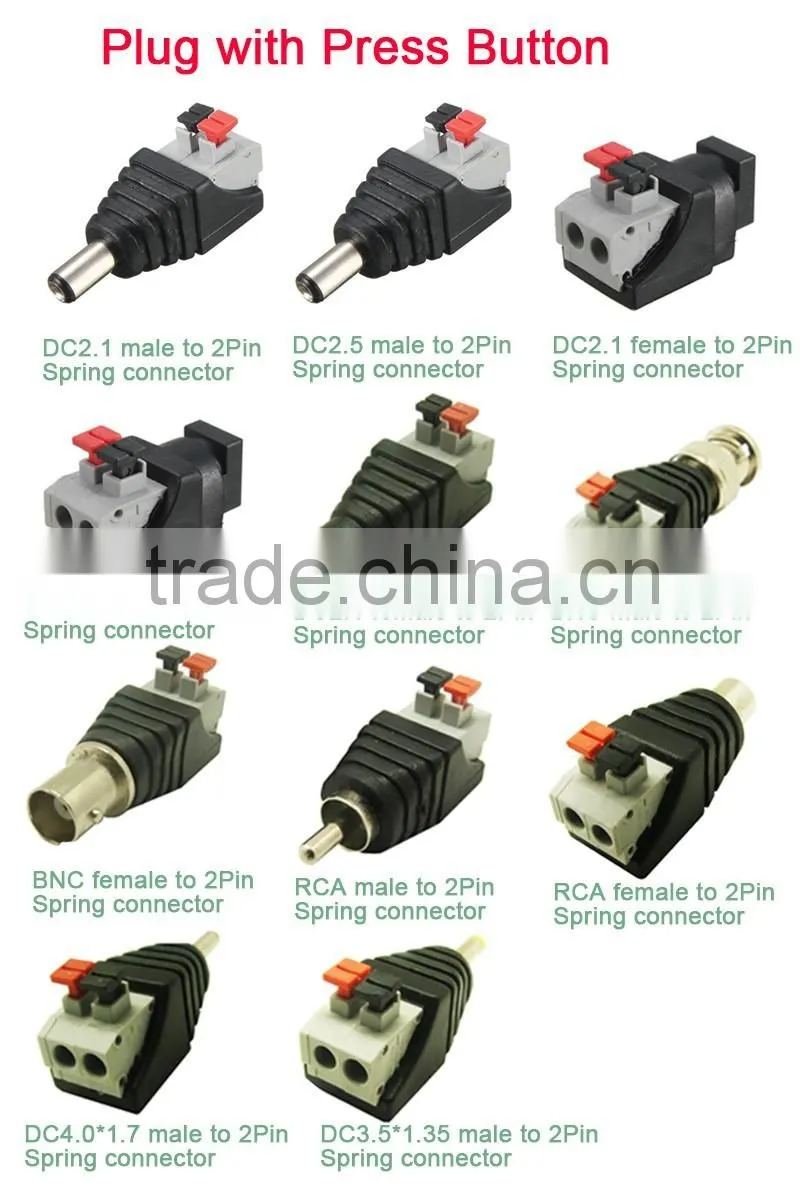 MALE 2.1MM X 5.5MM DC POWER CONNECTOR DIY SPRING CLAMP QUICK FIX