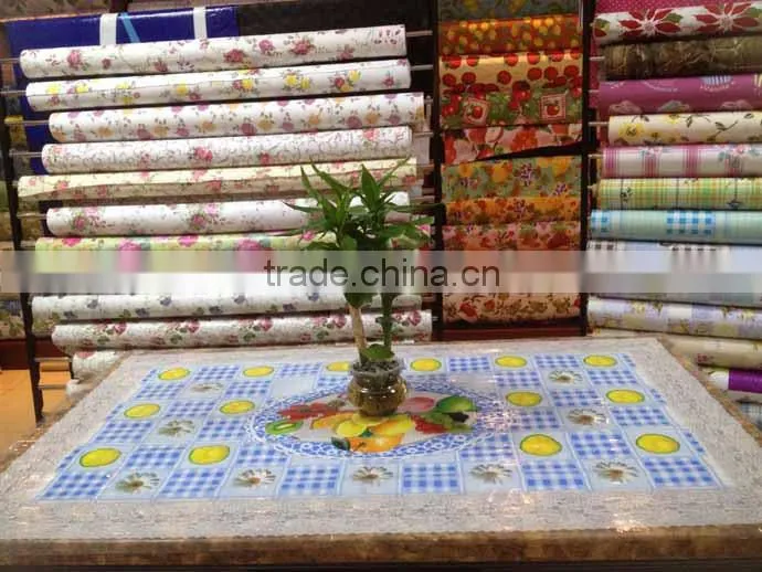 2015 Newest transparent printed all-in-one pvc table cover piece/roll