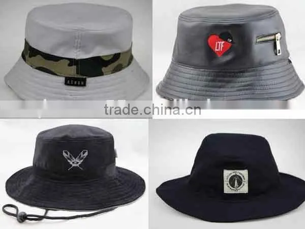Wholesale Custom Printed Camo Bucket Hat+String