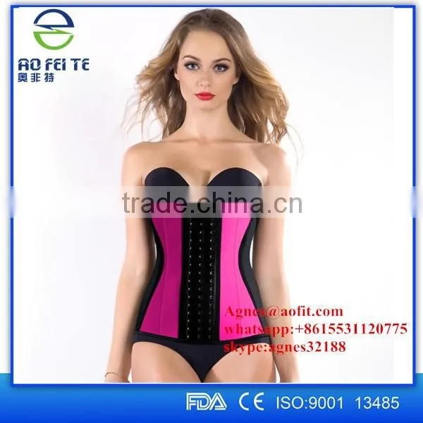 Aofeite Factory Women Latex Rubber Waist Training Cincher Underbust Corset Body Shaper Shapewear