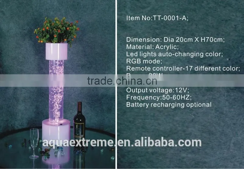 LED water bubble table decoration with color changing new product