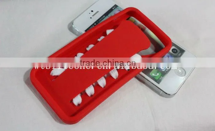 Cutely small shoelaces/bootlace silicone mobile phone case for iPhone 5