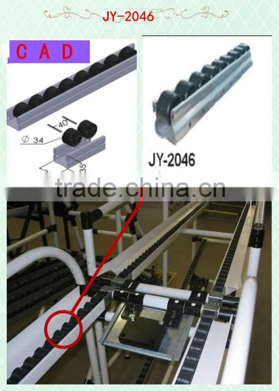 JY-2046A| Iron Slide Rail With Scratch-resistant Wheels of Polypropylene Material