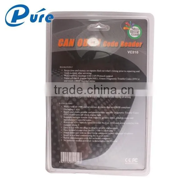 VC310 OBD2 OBDII EOBD CAN Auto Scanner Code Reader & Cleaner Car Diagnostic Tool