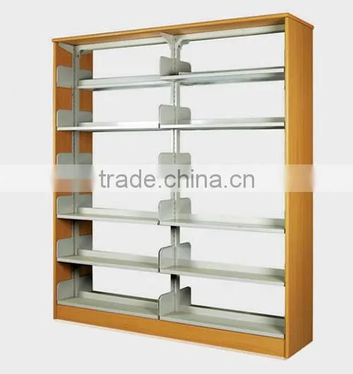Double Sided Three Column Steel Library Book Shelf