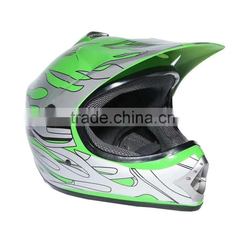 DOT Youth Green Flame for Dirt Bike for ATV Motocross Offroad Helmet MX+GogglesS M L New