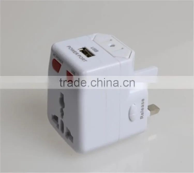 Global Travel plug multifunction converter with a single USB port universal adapter