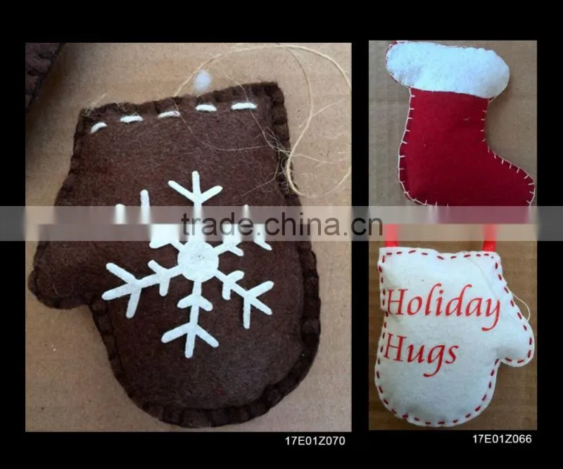 Mini Tree Ornaments Red Star With Snowflake Pattern