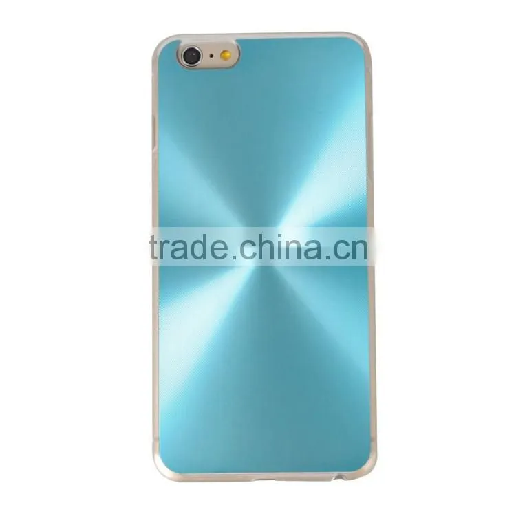 CD pattern aluminum back PC phone case, hard PC aluminum chip custom design back case for iphone6