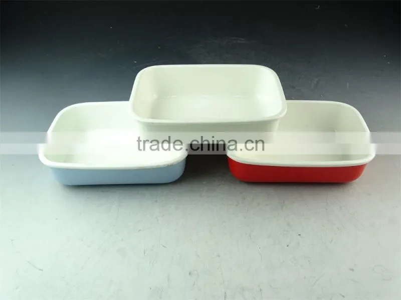 Hot Wholesale rectangle shape glazed ceramic bake plate for daily use stock