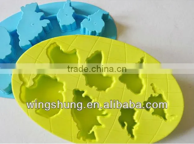 Ice maker silicone ice mould mold baking pan tray ice freeze party drink mould cake mold seven continents