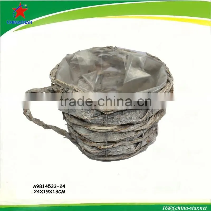 white birch flower pot stand