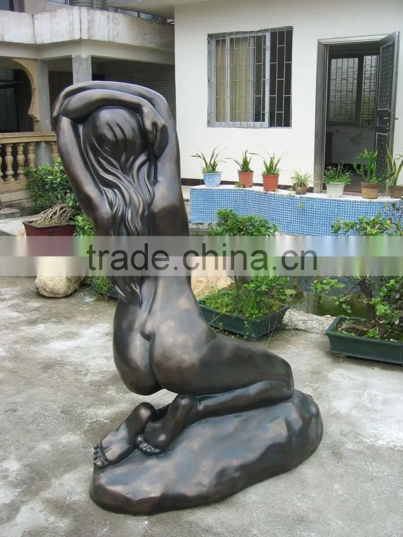 Fiberglass park lady sculpture