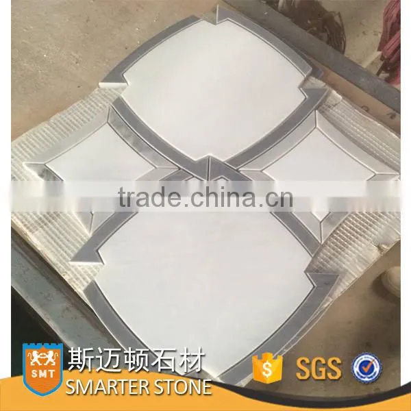 Large mosaic tile waterjet style marble mosaic tile white