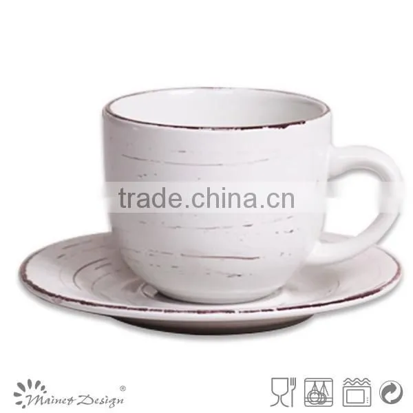 Fashionable design ceramic stoneware tea cup and saucer modern coffee mug and saucer