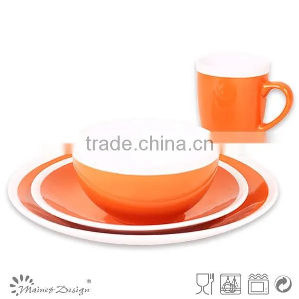 16pcs orange and white Keramik Steinzeug