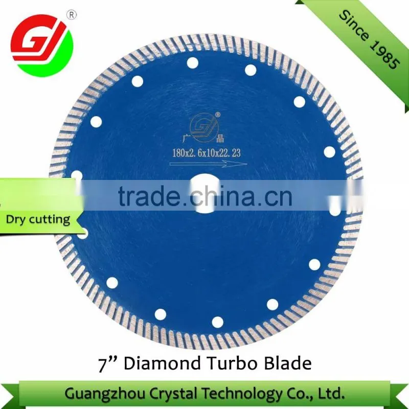 turbo type diamond blade for granite/ 180mm diamond saw blade for stone/diamond tool manufacturer