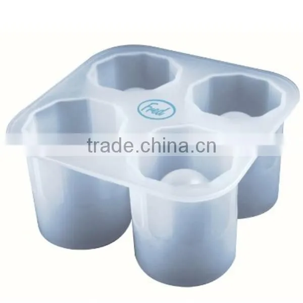 Funny food grade 4 cups novelty silicone ice molds/silicone ice block moulds