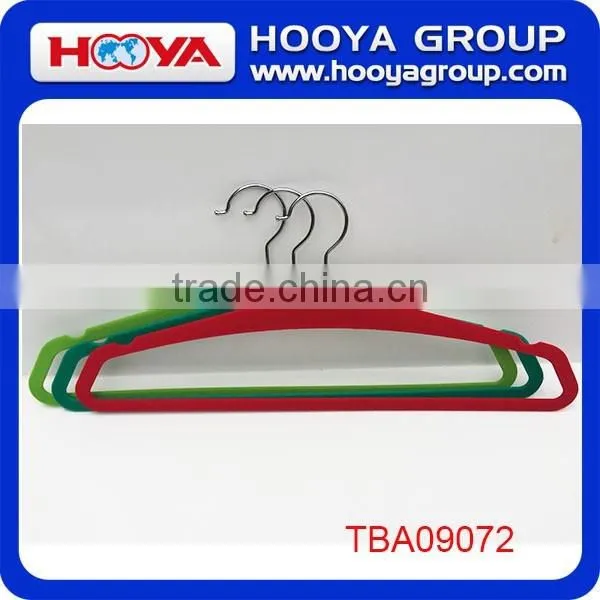 New Arrival ABS Plastic Velvet Hanger for Dresses/Suits With Notches Black as Customized Color