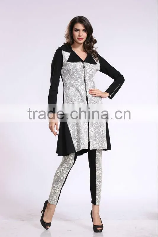 2014 New Arrival Women Hit Color Stitching Zipper Suit Designer Blazers