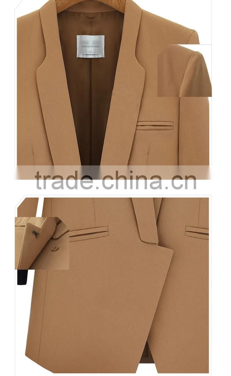 2015 new model ladies elegant good quality Classic look office wear workwear jacket with half sleeve