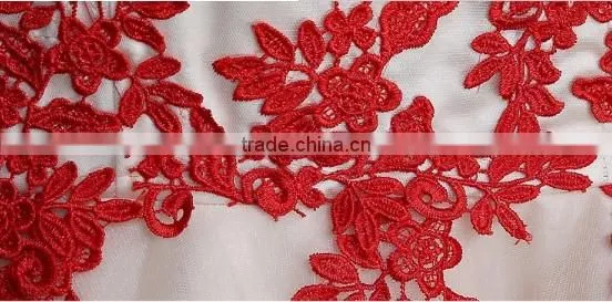 new design open back sleeveless lace long red long prom dress