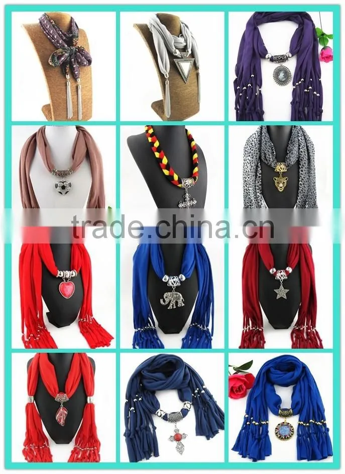 cheap acrylic turquoise pendant jewelry scarves women style long wrap scarves 2016 pendant scarves
