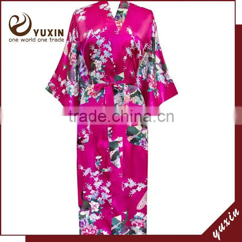 2014 Sexy lady's Robes satin kimono robes Bathrobes Satin Robes PC101
