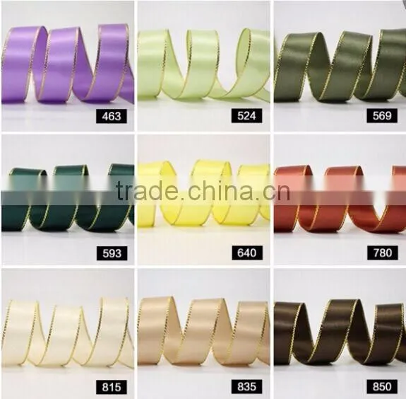 hi-ana ribbon 123 double side double color saddle stitched satin ribbon for chocolate packaging,silk ribbon