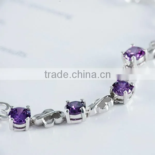 heart 925 silver bracelet with CZ stone M3002