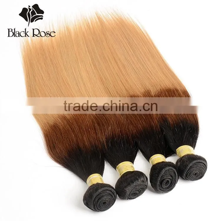 Color 1b/4/27# Straight Wave High Quality Brazilian Hair Weave Blonde and Brown