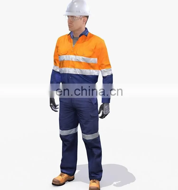 Factory price EN 11612 cotton Fire protection safety mining uniforms suit