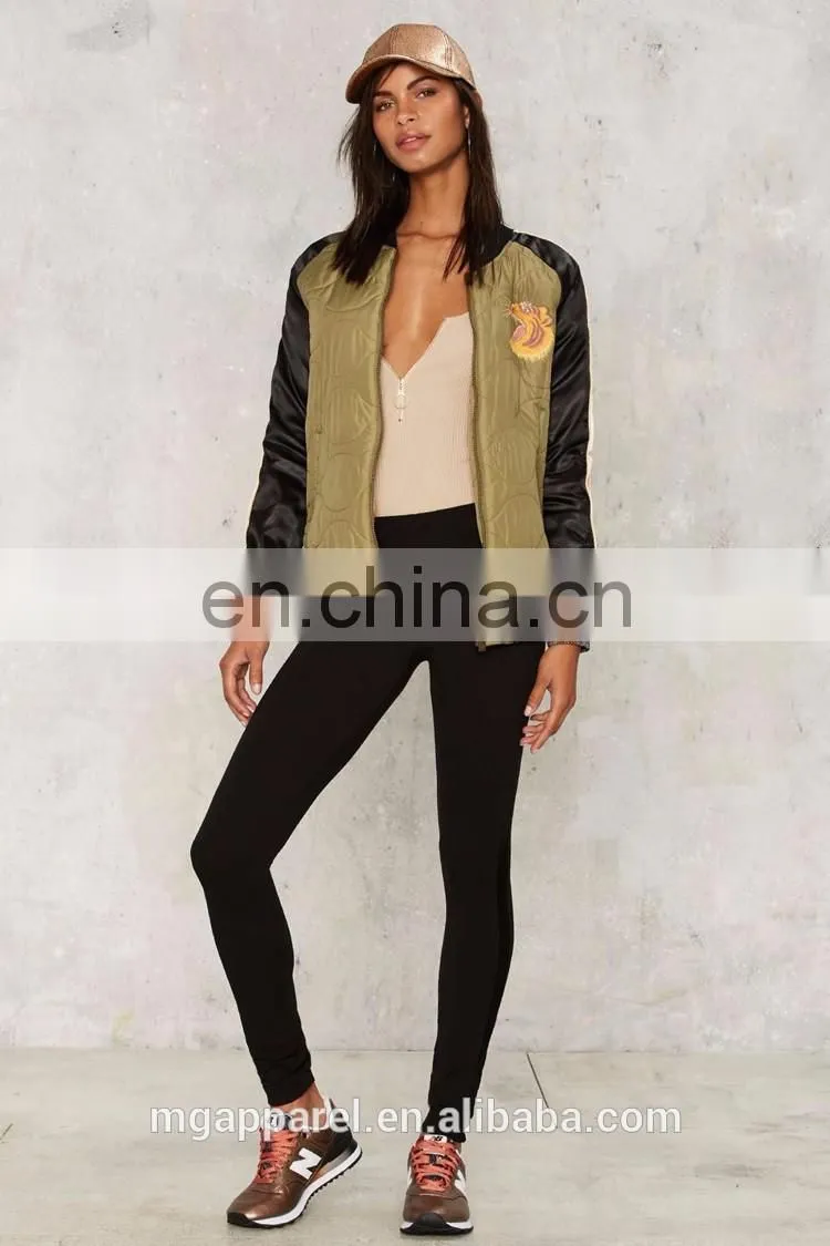 OEM Fashion bomber jacket for women ,embroidered bomber jacket wholesale