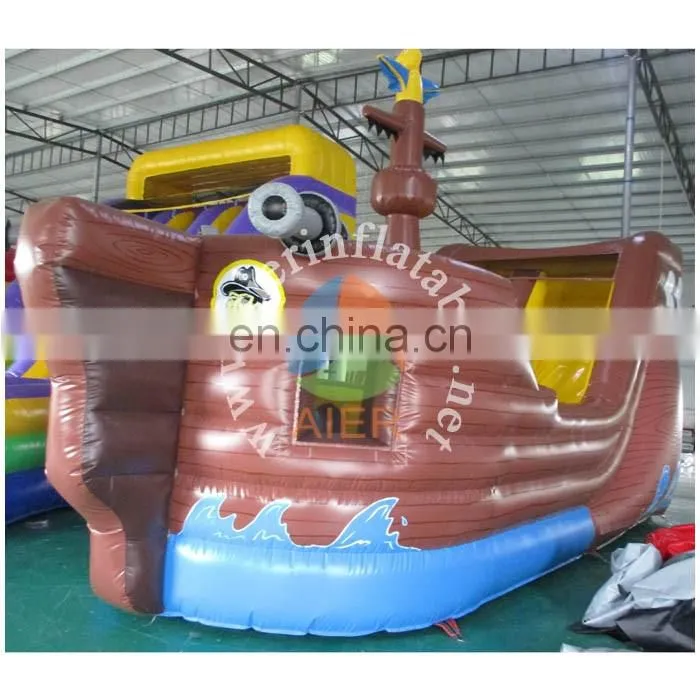 2017 Aier Attractive ship shape Inflatable Slide with PVC High Quality For Fun