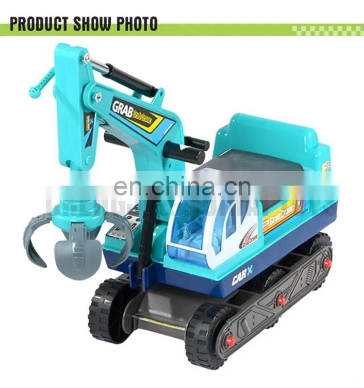Plastic 2 in 1 engineering vehical kids ride on excavator