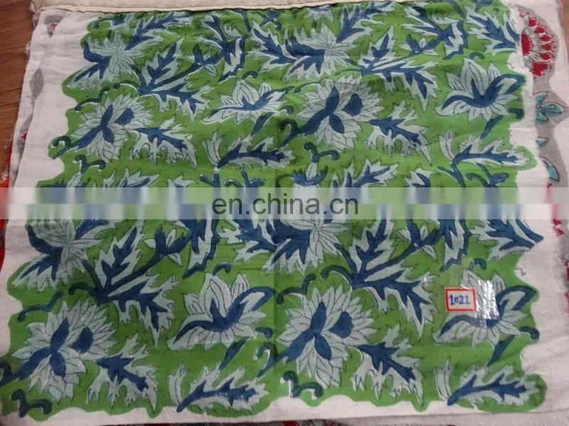Vhb 06 Beautiful Leaf pattern Blue Cotton Indigo Dabu Hand Block Cotton fabric Manufacturer from Jaipur